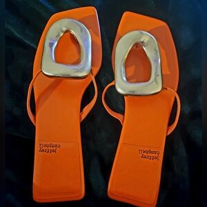 Jeffrey Campbell Linques Thong Sandal in Orange size 9